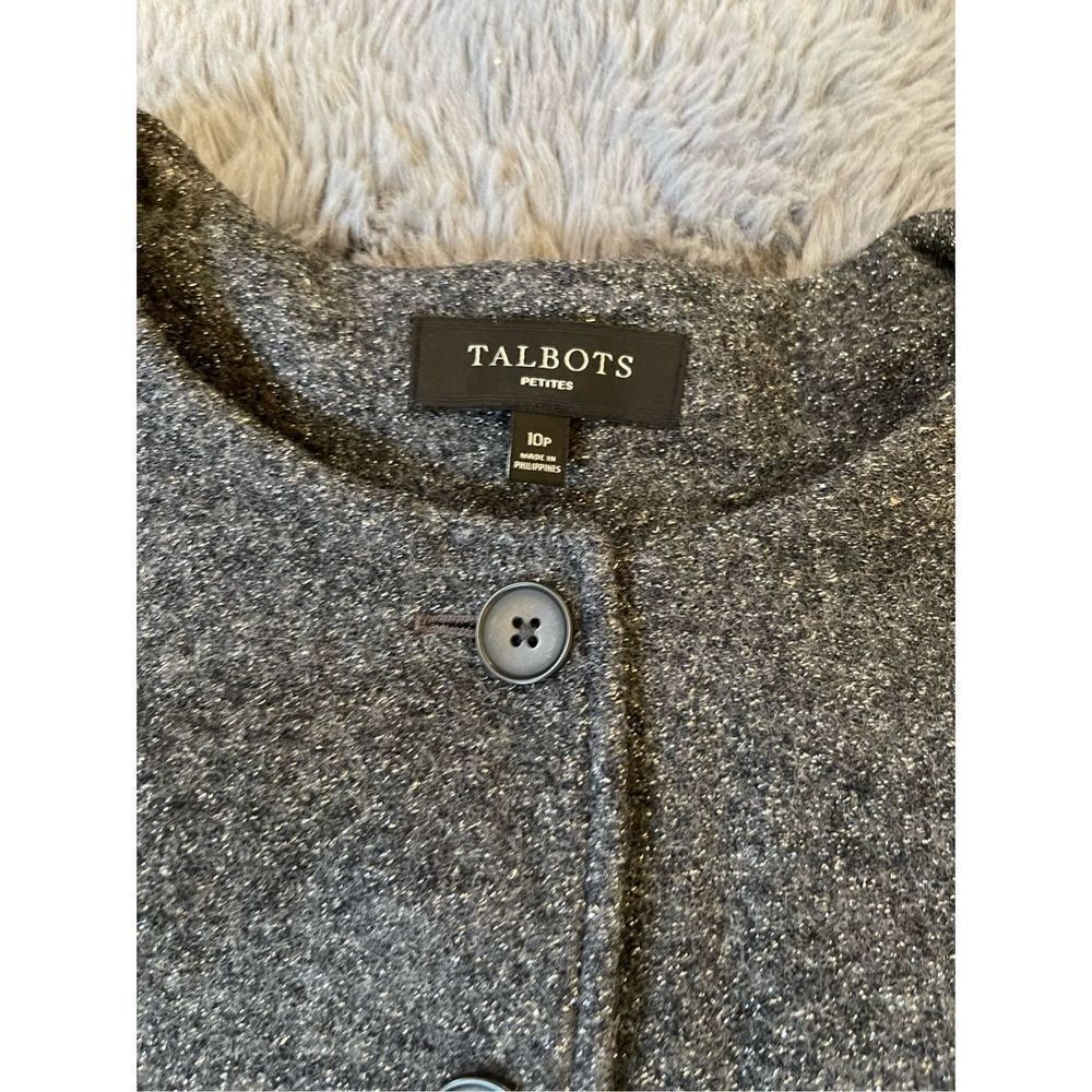 Talbots Wool Front Button Metallic Grey Jacket Si… - image 7